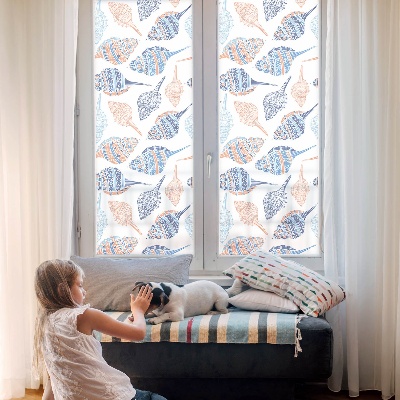 Vinilo para ventanas motivo vitral conchas marinas