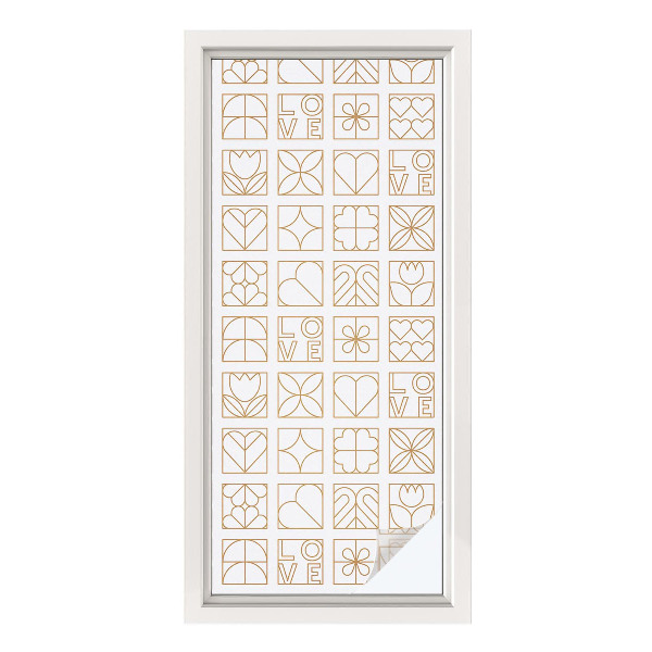 Vinilo para cristales opaco decorativo Amor geométrico