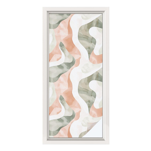 Vinilo para ventanas motivo vitral Ondas de colores