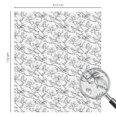 Vinilo ventana privacidad Pájaros y flores