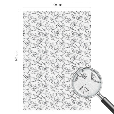 Vinilo ventana privacidad Pájaros y flores