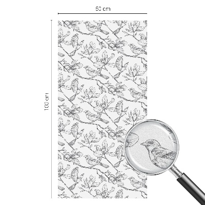 Vinilo ventana privacidad Pájaros y flores