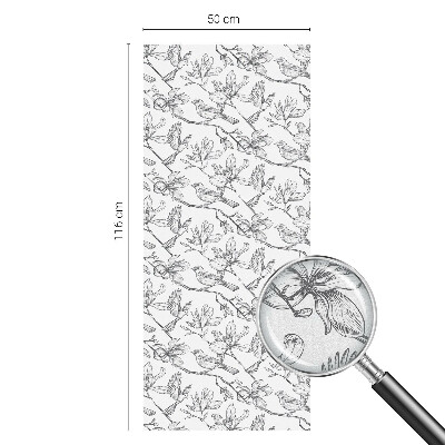 Vinilo ventana privacidad Pájaros y flores