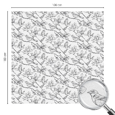 Vinilo ventana privacidad Pájaros y flores