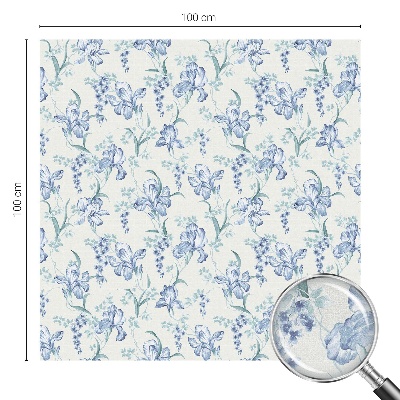 Vinilo decorativo adhesivo para cristales flores azules