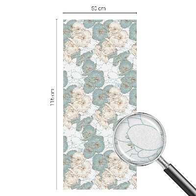 Vinilo decorativo adhesivo para cristales flores delicadas