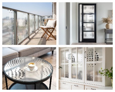 Vinilo decorativo adhesivo para cristales Círculos punteados