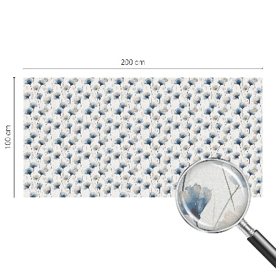 Vinilo para ventanas motivo vitral flores azules