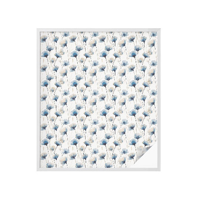 Vinilo para ventanas motivo vitral flores azules