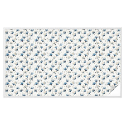 Vinilo para ventanas motivo vitral flores azules