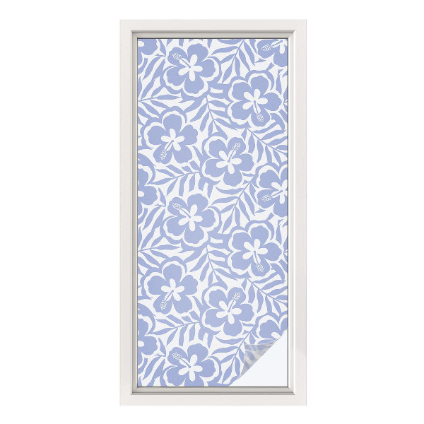 Vinilo para cristales opaco decorativo flores de hibisco