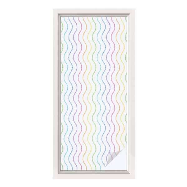 Vinilo para ventanas motivo vitral Líneas de arco iris