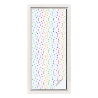 Vinilo para ventanas motivo vitral Líneas de arco iris