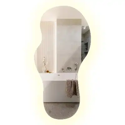 Espejo orgánico con luz LED de pared moderno