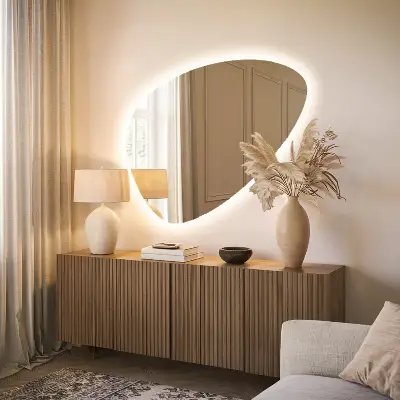 Espejo decorativo en forma de huevo con iluminación led