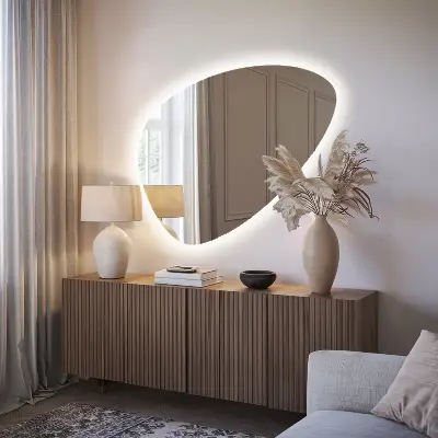 Espejo decorativo en forma de huevo con iluminación led
