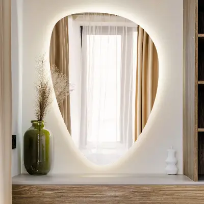 Espejo decorativo en forma de huevo con iluminación led
