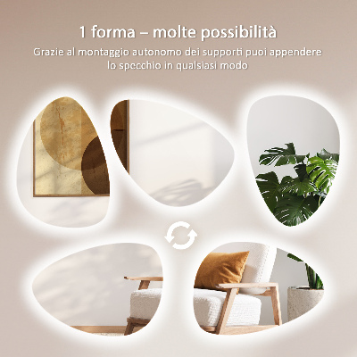 Espejo decorativo de huevo Iluminado LED