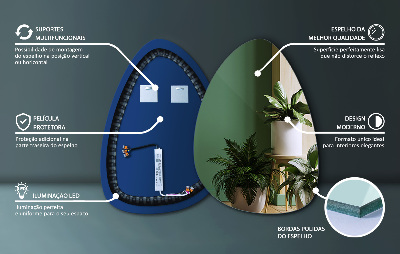 Espejo decorativo de huevo Iluminado LED