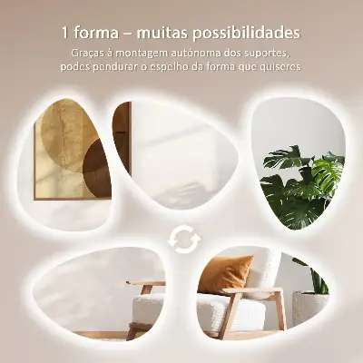 Espejo decorativo en forma de huevo con iluminación led