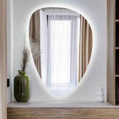 Espejo decorativo en forma de huevo con iluminación led