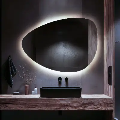 Espejo decorativo en forma de huevo con iluminación led