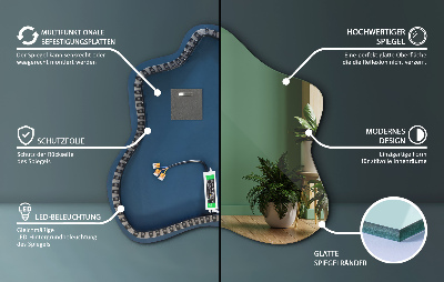 Espejo en forma de mancha con iluminación LED