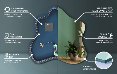 Espejo en forma de mancha con iluminación LED