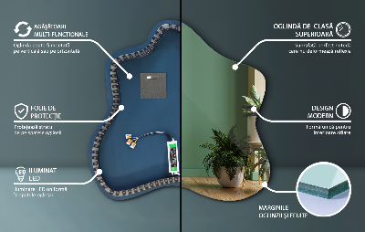 Espejo en forma de mancha con iluminación LED