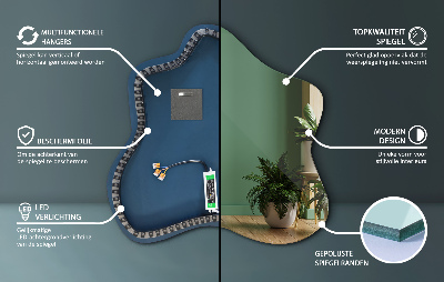 Espejo en forma de mancha con iluminación LED