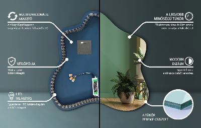 Espejo en forma de mancha con iluminación LED