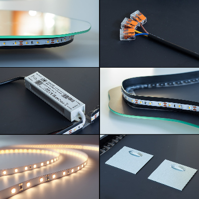Espejo con forma original led innovador
