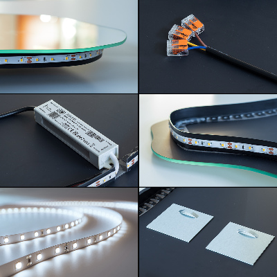 Espejo con forma original led innovador