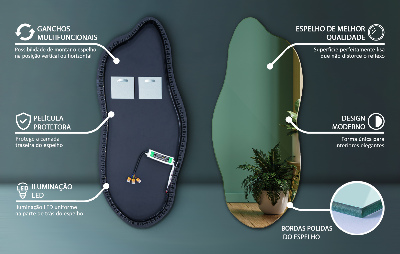 Espejo con forma original led innovador