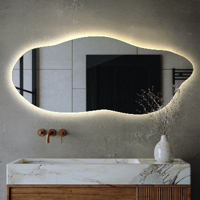 Espejo con forma original led innovador