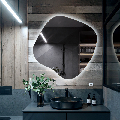 Espejo organico con luz LED accesorio moderno