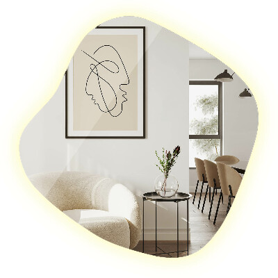 Espejo organico con luz LED accesorio moderno