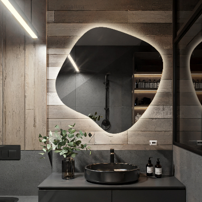 Espejo organico con luz LED accesorio moderno