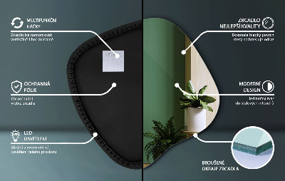 Espejo organico con luz LED accesorio moderno