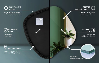 Espejo organico con luz LED accesorio moderno