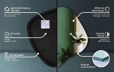 Espejo organico con luz LED accesorio moderno