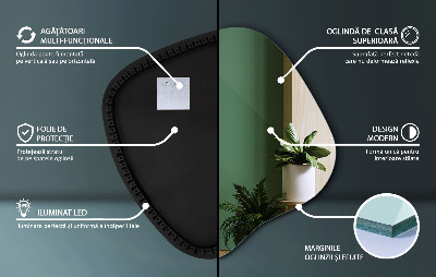 Espejo organico con luz LED accesorio moderno