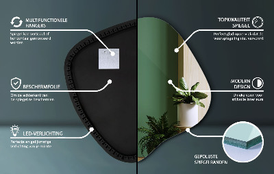 Espejo organico con luz LED accesorio moderno