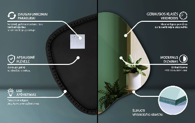 Espejo organico con luz LED accesorio moderno