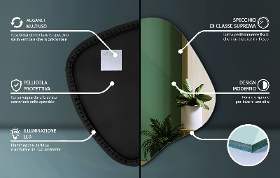 Espejo organico con luz LED accesorio moderno