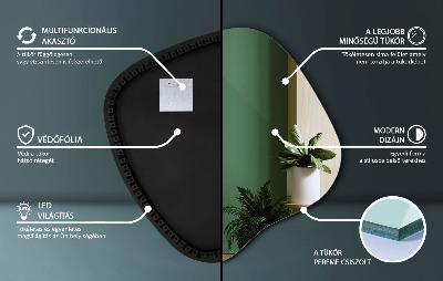 Espejo organico con luz LED accesorio moderno