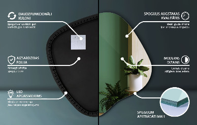 Espejo organico con luz LED accesorio moderno