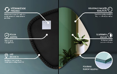 Espejo organico con luz LED accesorio moderno