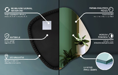 Espejo organico con luz LED accesorio moderno