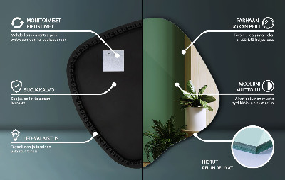 Espejo organico con luz LED accesorio moderno